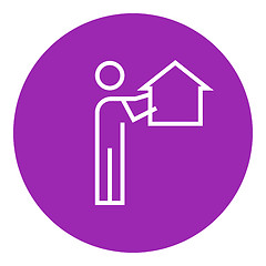 Image showing Real estate agent line icon.