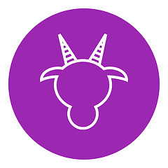 Image showing Goat head line icon.