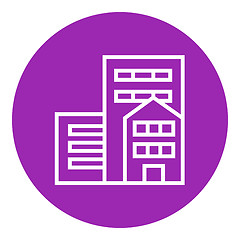 Image showing Residential buildings line icon.