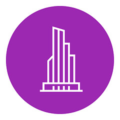 Image showing Skyscraper office building line icon.