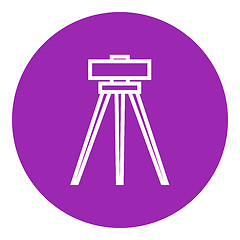 Image showing Theodolite on tripod line icon.