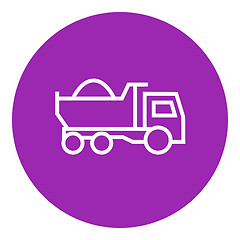 Image showing Dump truck line icon.