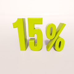 Image showing Percentage sign, 15 percent