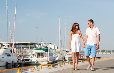 Image showing smiling couple in city