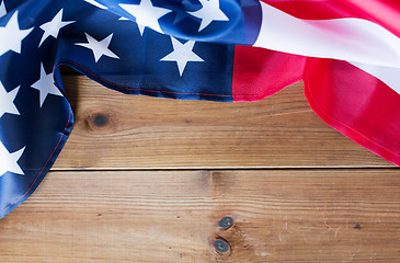 Image showing close up of american flag on wooden boards