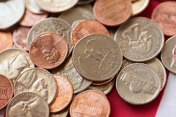 Image showing close up of american coins or money