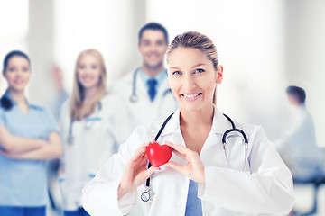 Image showing female doctor with heart