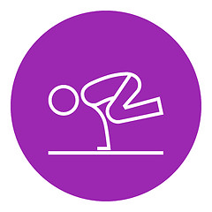 Image showing Man practicing yoga line icon.