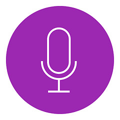 Image showing Retro microphone line icon.