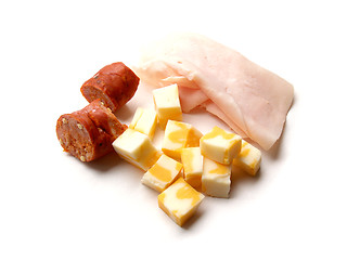 Image showing deli cheese turkey and sausage