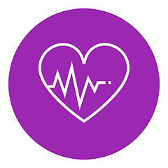 Image showing Heart with cardiogram line icon.