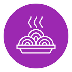 Image showing Hot meal in plate line icon.