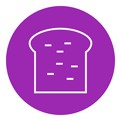 Image showing Single slice of bread line icon.
