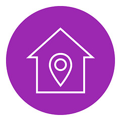 Image showing House with pointer line icon.