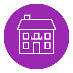 Image showing Two storey detached house line icon.