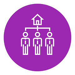 Image showing Three real estate agents line icon.