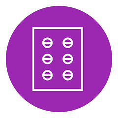 Image showing Plate of pills line icon.