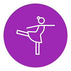 Image showing Female figure skater line icon.