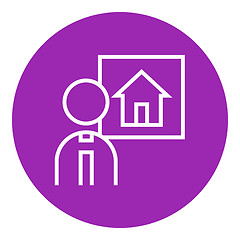 Image showing Real estate agent line icon.