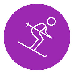 Image showing Downhill skiing line icon.