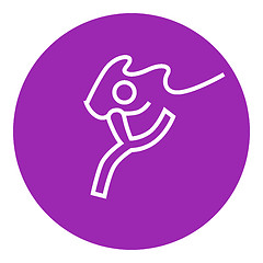 Image showing Gymnast with tape line icon.