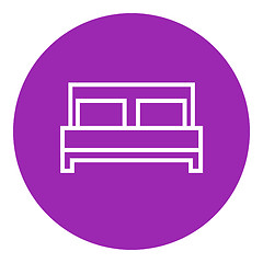 Image showing Double bed line icon.