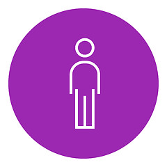 Image showing Businessman standing line icon.