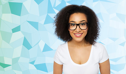 Image showing happy african woman or student girl in eyeglasses