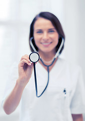 Image showing female doctor with stethoscope