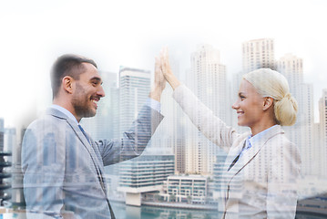 Image showing smiling businessmen outdoors