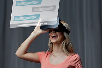 Image showing woman in virtual reality headset or 3d glasses