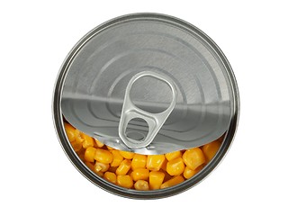 Image showing Canned corn on white