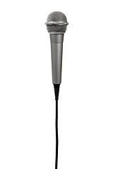 Image showing Silver microphone on white