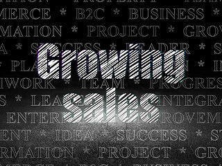 Image showing Business concept: Growing Sales in grunge dark room