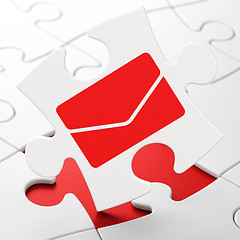 Image showing Business concept: Email on puzzle background