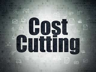 Image showing Finance concept: Cost Cutting on Digital Data Paper background