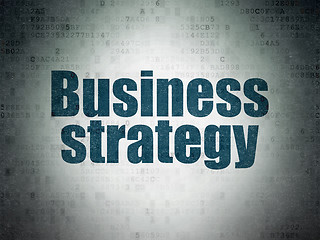 Image showing Business concept: Business Strategy on Digital Data Paper background