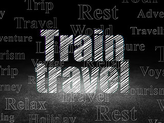 Image showing Vacation concept: Train Travel in grunge dark room