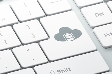 Image showing Software concept: Database With Cloud on computer keyboard background