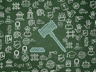 Image showing Law concept: Gavel on School board background