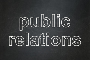 Image showing Advertising concept: Public Relations on chalkboard background