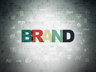 Image showing Advertising concept: Brand on Digital Data Paper background