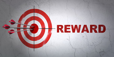 Image showing Finance concept: target and Reward on wall background