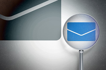 Image showing Finance concept:  Email with optical glass on digital background