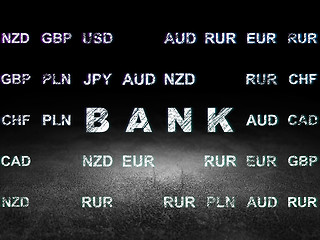 Image showing Money concept: Bank in grunge dark room