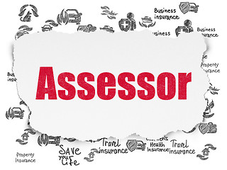 Image showing Insurance concept: Assessor on Torn Paper background