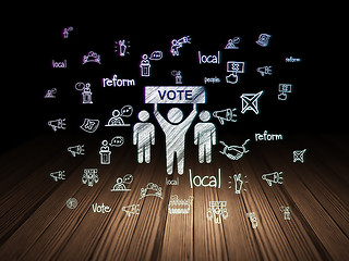 Image showing Political concept: Election Campaign in grunge dark room