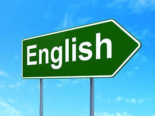 Image showing Learning concept: English on road sign background