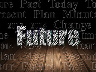 Image showing Time concept: Future in grunge dark room