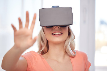 Image showing woman in virtual reality headset or 3d glasses